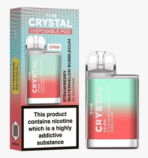 The Crystal CP600 - Disposable Vape - Strawberry Watermelon Bubblegum - Box of 10 - vapewholesaleeurope