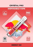 The Crystal Pro 600 Disposable Vape Device 20mg - Energy Ice *Bull ICE* - vapewholesaleeurope