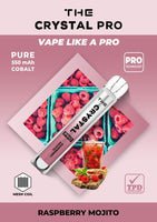 The Crystal Pro 600 Disposable Vape Device 20mg - Raspberry Mojito - vapewholesaleeurope