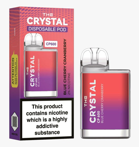 The Crystal CP600 - Disposable Vape - Blue Cherry Cranberry - Box of 10 - vapewholesaleeurope