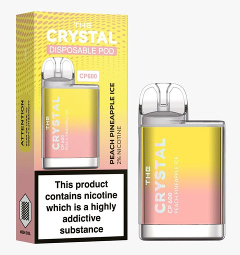 The Crystal CP600 - Disposable Vape - Peach Pineapple Ice - Box of 10 - vapewholesaleeurope