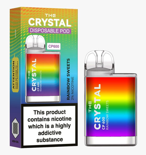 The Crystal CP600 - Disposable Vape - Rainbow Sweets - Box of 10 - vapewholesaleeurope