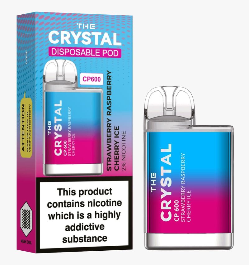 The Crystal CP600 - Disposable Vape - Strawberry Raspberry Cherry Ice - Box of 10 - vapewholesaleeurope