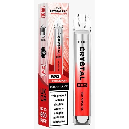 The Crystal Pro - Disposable Vape Pod - Red Apple Ice - Box of 10 - vapewholesaleeurope