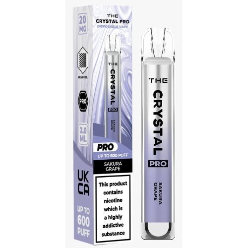 The Crystal Pro 600 | Sakura Grape 20MG Vape | Pack of 10 | vapewholesaleeurope The Crystal Pro 600 | Sakura Grape 20MG Vape | Pack of 10 | vapewholesaleeurope